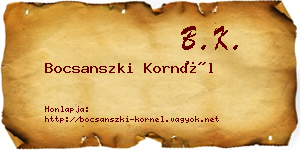 Bocsanszki Kornél névjegykártya
